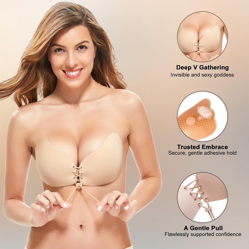 Strapless Bra Adhesive - 1/2 Pasang Bra Tanpa Tali Punggung