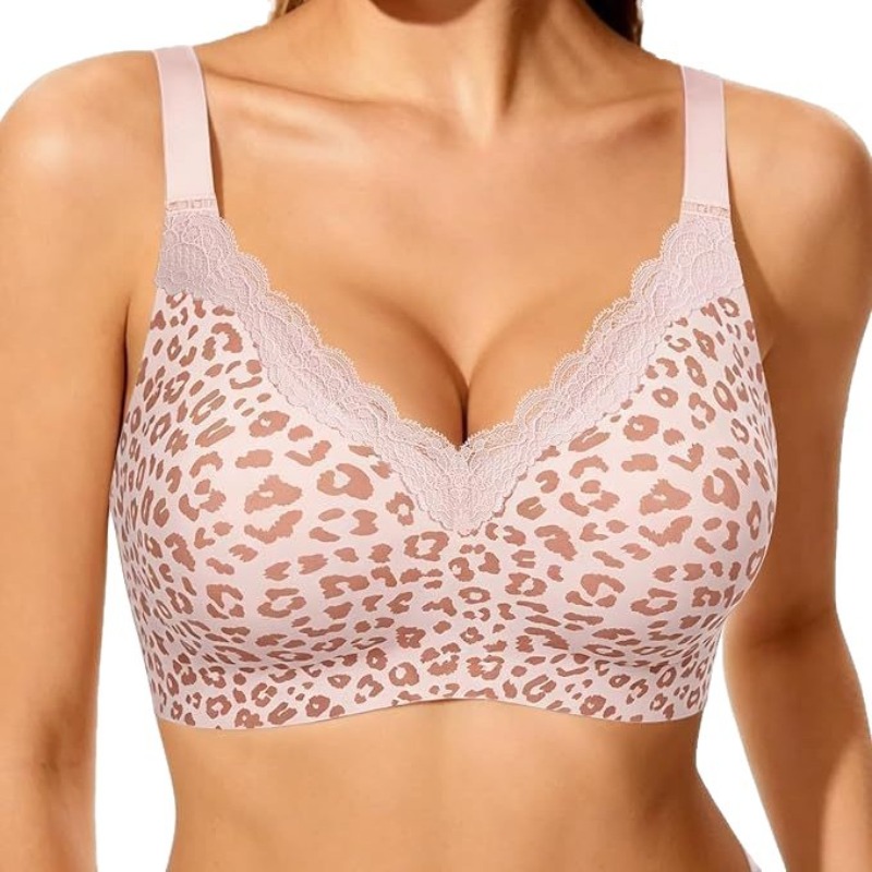 Wirefree Bra Comfort - Bra Tanpa Kawat Motif Leopard Merah