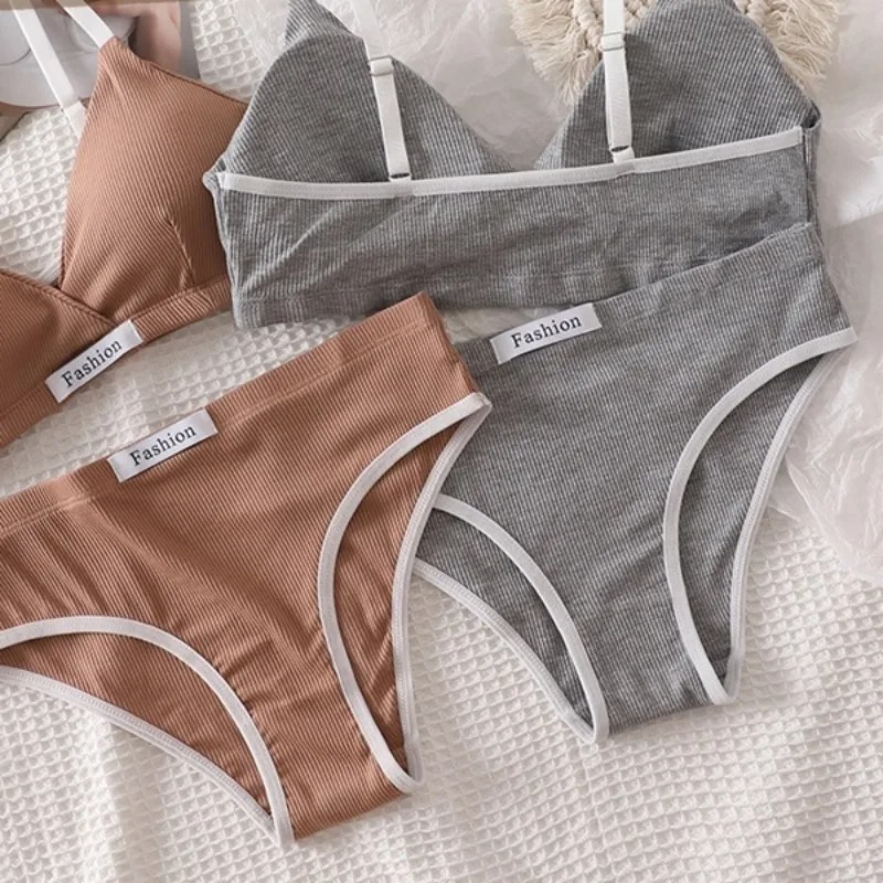 Cotton Bra Everyday - Set Bra katun wanita, celana dalam