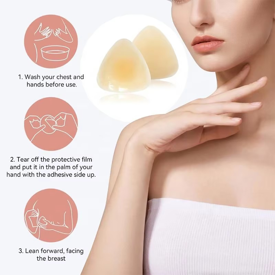 Penutup Puting Segitiga Siliko - Backless Bra Sticky ulasan dan harga