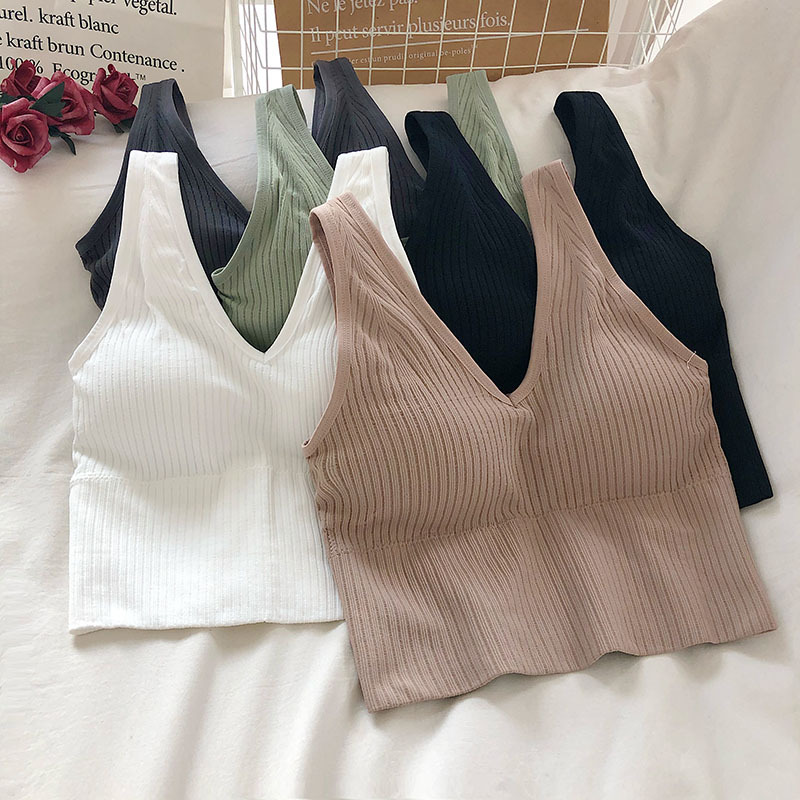 Atasan Crop Tank Wanita Atasan - T Shirt Bra Seamless ulasan dan harga