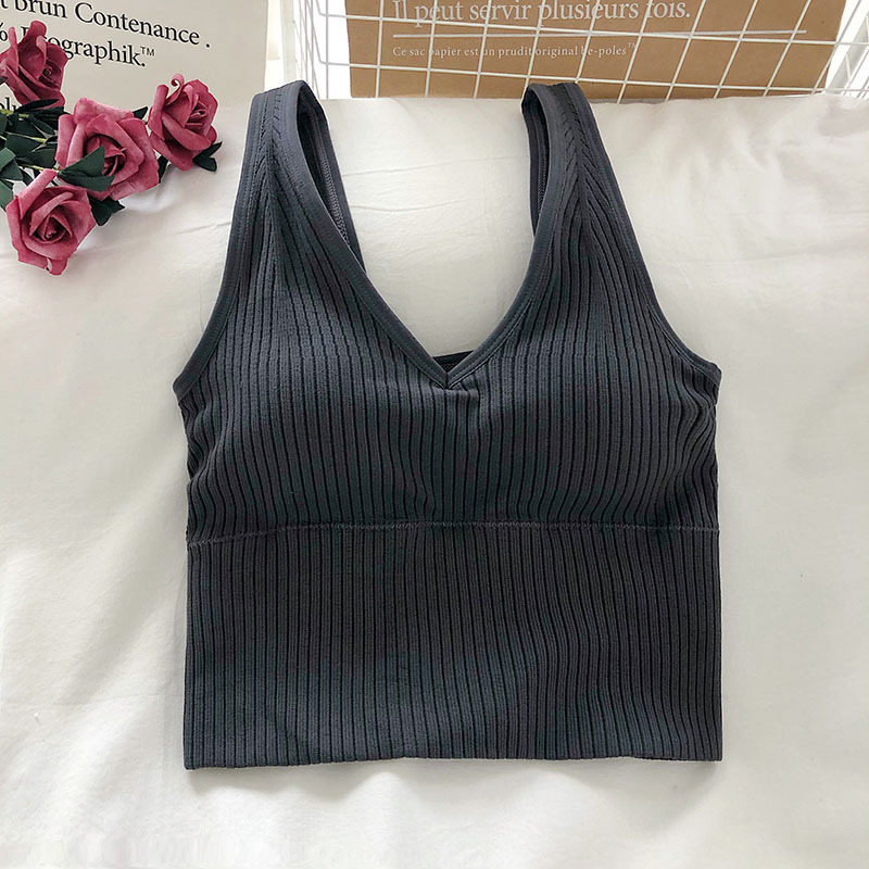 Atasan Crop Tank Wanita Atasan - T Shirt Bra Seamless ulasan dan harga