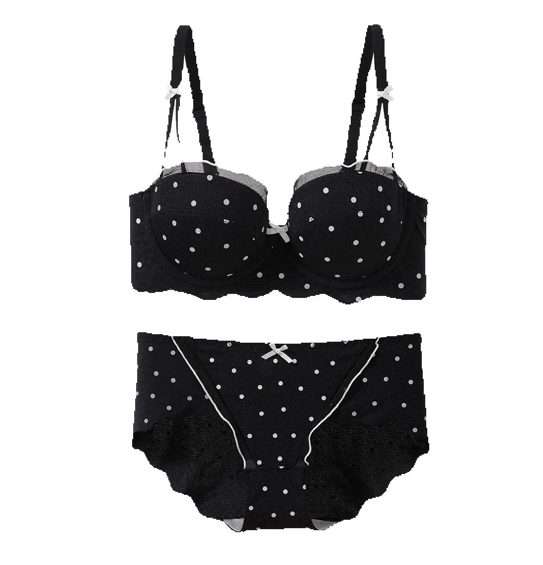 Set Bra Dua Potong Motif Polka - Cotton Bra Everyday ulasan dan harga
